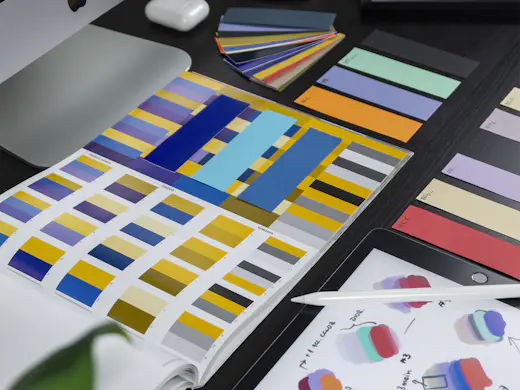A printed colour reference book fanned open